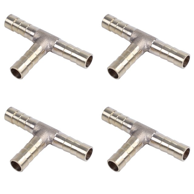 4X 8mm T Shape Air Gas Fuel Water Gasoline Hose Joiner Pipe Connector