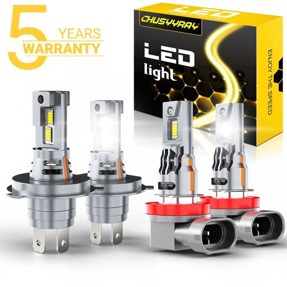 4X 9003 H11 Fit for 2007-2017 Nissan Versa LED Headlight High/Low Beam Fog Lights