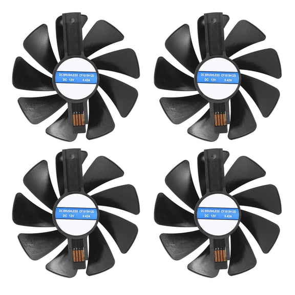 4X 95mm CF1015H12D DC12V Video Card Cooler Cooling Fan Replace for Sapphire NITRO RX480 8G RX 470 4G GDDR5 RX570 4G,4 * 4Pin GPU Cooling Fan,black