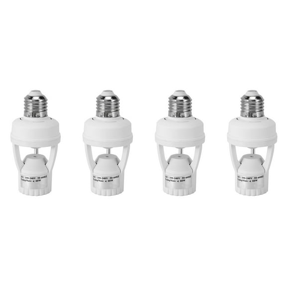 4X AC 110-220V 360 Degrees Pir Induction Motion Sensor IR Infrared Human E27 Plug Socket Switch Base LED Bulb Holder