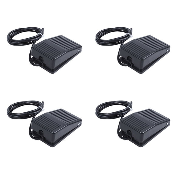 4X AC 250V 10A SPDT NO NC Antislip Plastic Momentary Power Foot Pedal Switch Black,4 x Foot Pedal Switch,Black