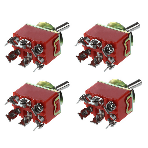 4X AC 250V 15A Latching 3 Way On--on Single Pole Double Throw Toggle Switch Orange