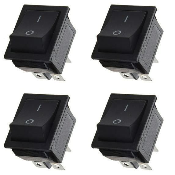 4X AC 250V 16A 4 Pin ON/ I/O 2 Position DPST Snap in Boat Rocker Switch 28x21mm