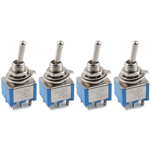 4X AC 3A/250V 6A/125V 6 Pin DPDT On/on 2 Position Mini Toggle Switch Blue,4 x Toggle Switch,Blue
