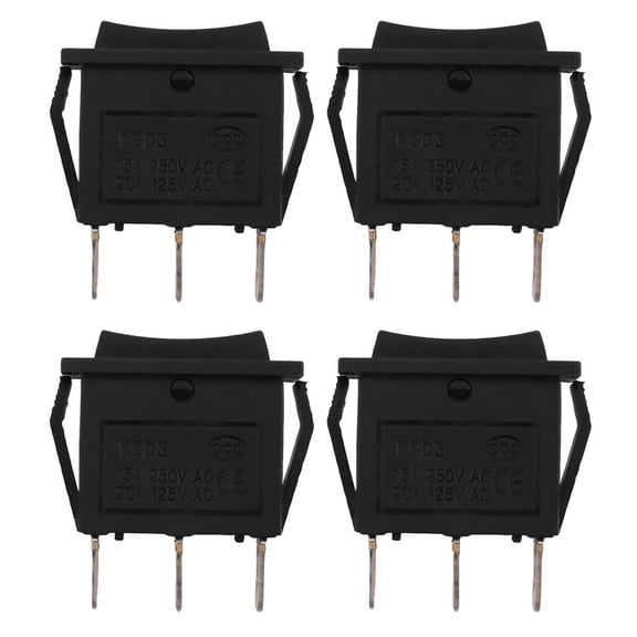 4X AC15A/250V 20A/125V 3 Pin SPDT ON-OFF-ON 3 Position Snap Rocker Switch