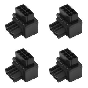 4X ATX 8Pin Female 90 Degree Angled to 8 Pin Male Power Adapter GPU Power Steering Connector for Graphics Video Card GPU