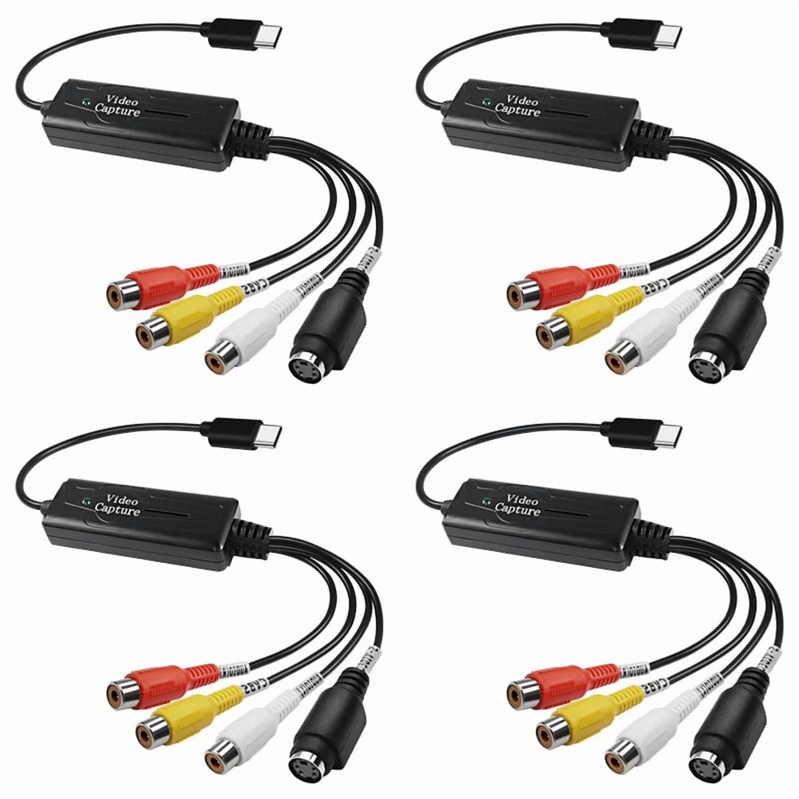4X AV to USB C Converter Video Capture Card Adapter 1 Channel AV NTSC ...