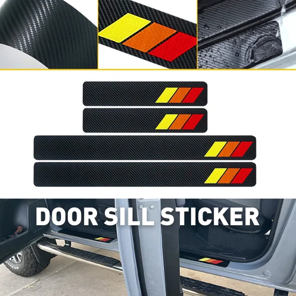 4X Accessories Carbon Fiber Car Door Sill 5D Sticker Protector 2021 For Toyota K