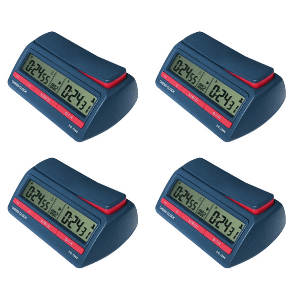 4X Advanced Chess Digital Timer Chess Clock Count Up Down Board Game Clock,4 x Chess clock,Blue