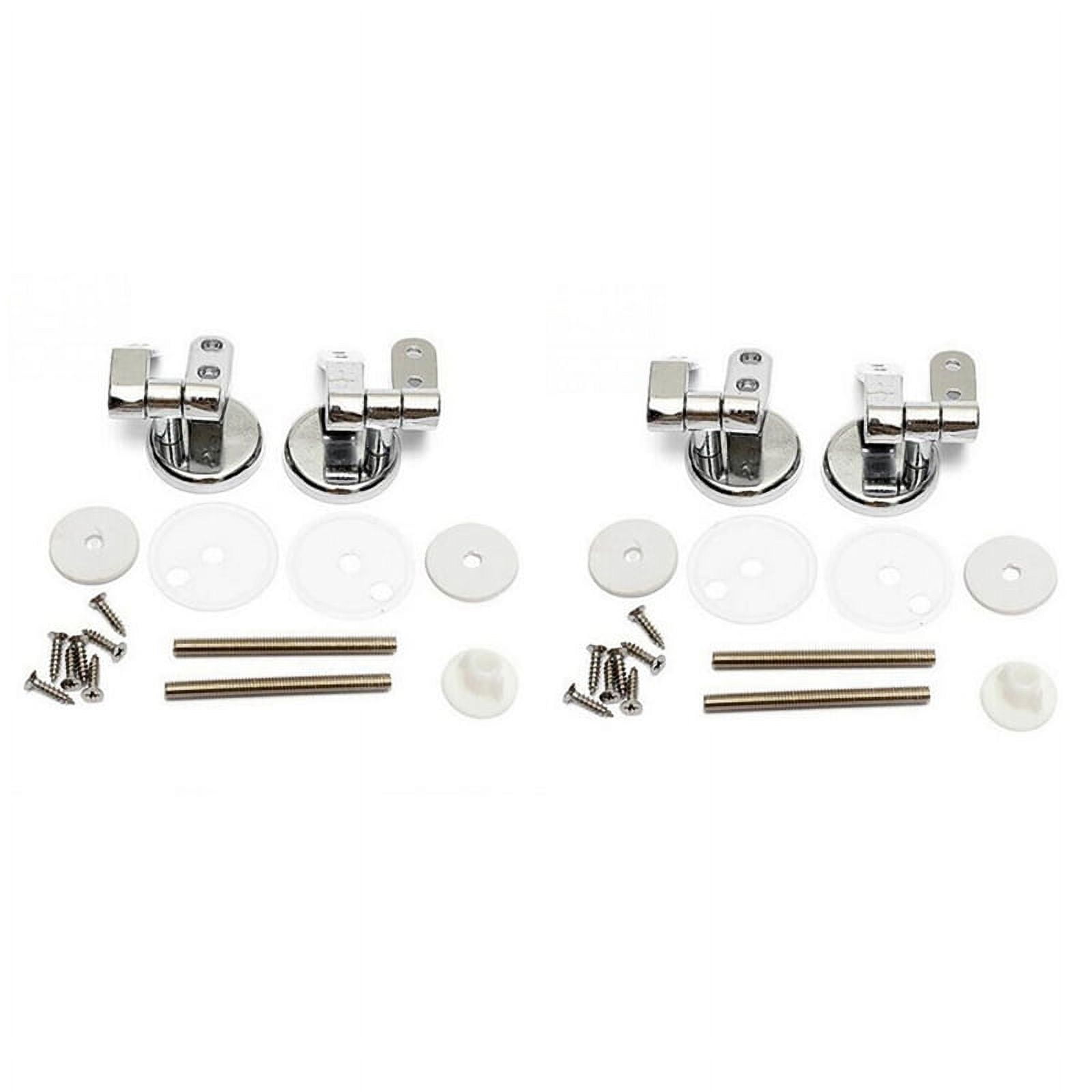 4X Alloy Replacement Toilet Hinges Mountings Set Chrome with Fittings