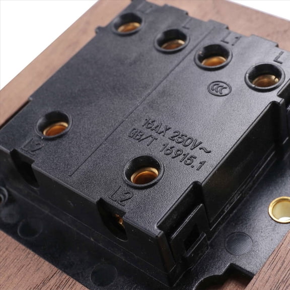 4X American Industrial Style Light Switch Socket, Solid Wood Brass Toggle Switch Plate, Antique Home Stay Switch(2)