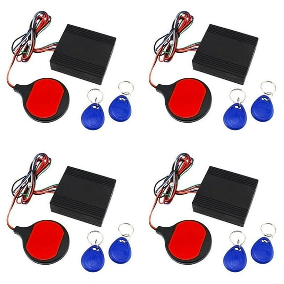 4X Anti Theft Motorcycle Hidden Lock System with Engine Cut Immobilizer IC Card Alarm Induction