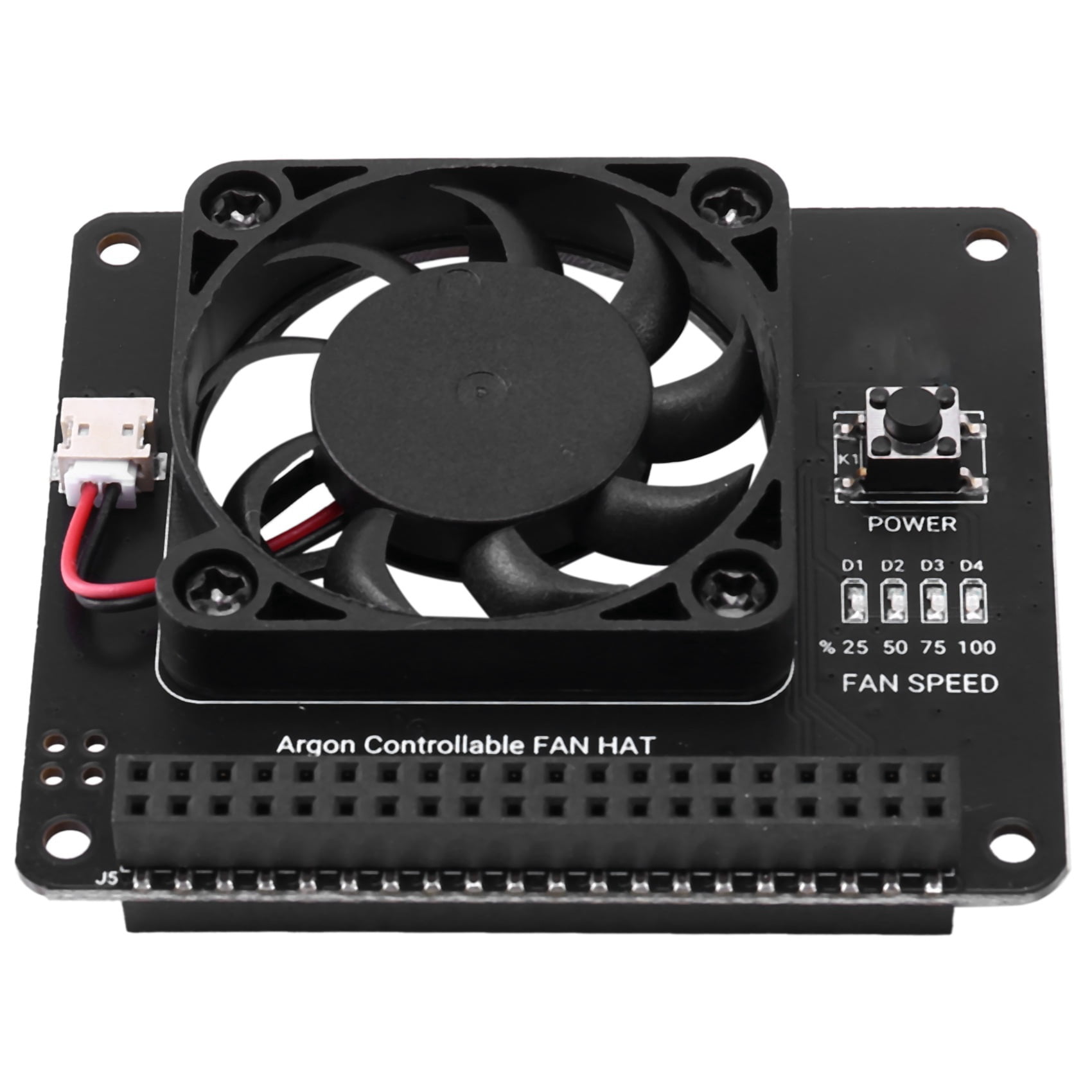 4X Argon Fan HAT for 4/ 3 Cooling Fan with Software Adjustable Speed