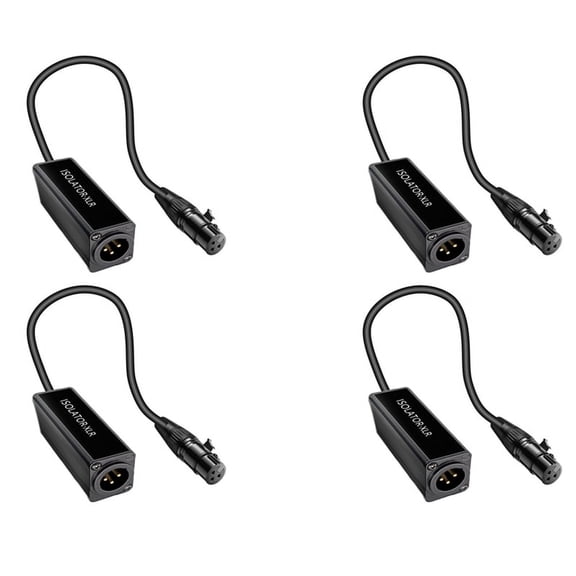 4X Audio Cable Isolator XLR Eliminates Noise Ground Loop Audio Isolator Anti-Interference Current Sound Eliminates Noise