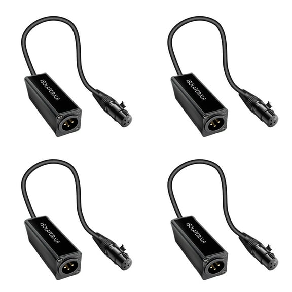 4X Audio Cable Isolator XLR Eliminates Noise Ground Loop Audio Isolator Eliminates Noise