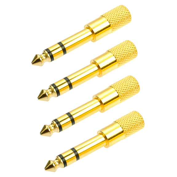 4X Audio Jack Converter Adapter Stereo Jack for 6.5mm Male to 3.5mm Female Electric Guitars Headset Miniphone (Golden),4 x Converter adapter,As shown