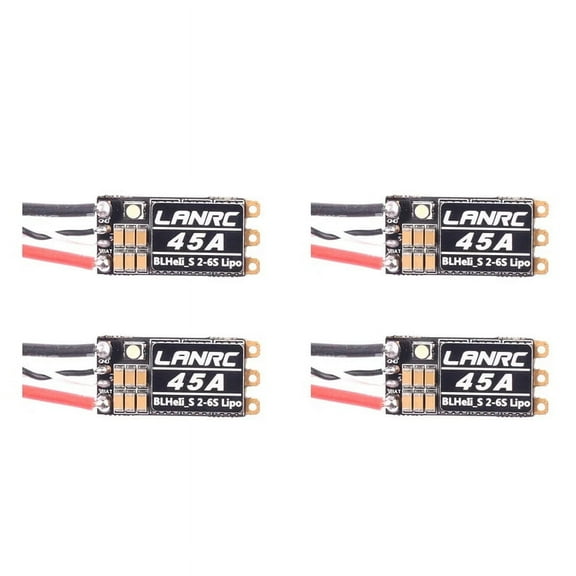 4X BLHeli S 2-6S Lipo 45A Brushless ESC Built-in Programmable RGB LED D-Shot 150/300/600 ONESHOT125