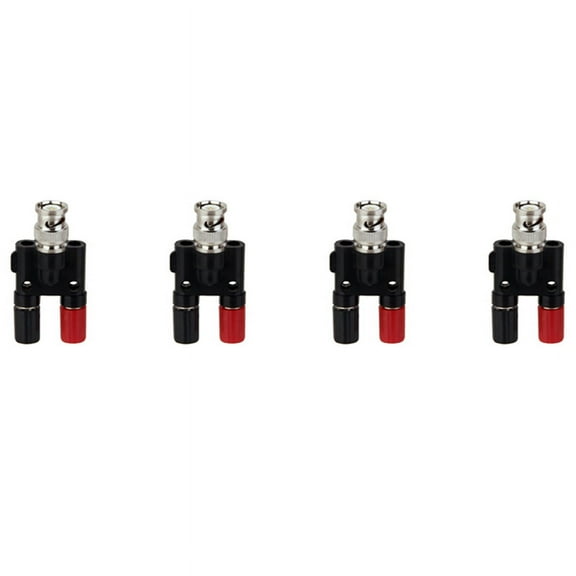 4X BNC Plug 4mm Banana Plug Splitter Connector BNC Male Plug to 2 x 4mm Banana Female Jack Socket Adapter