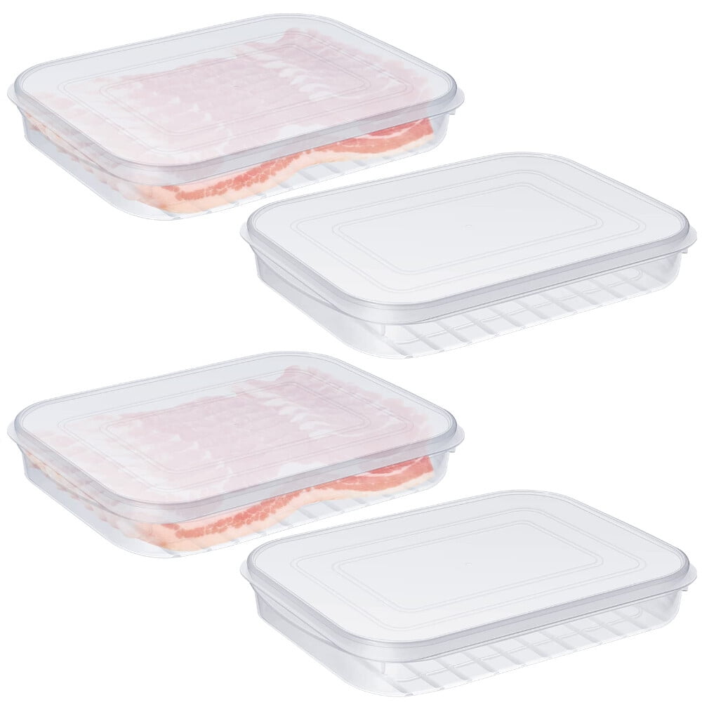 4X Bacon Container for Refrigerator,Bacon Holder for Refrigerator,Deli ...