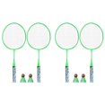 thumbnail image 1 of 4X Badminton Rackets for Children,Shuttlecocks Racquet Sports Set with 4 Balls for Players Indoor Outdoor Green, 1 of 4