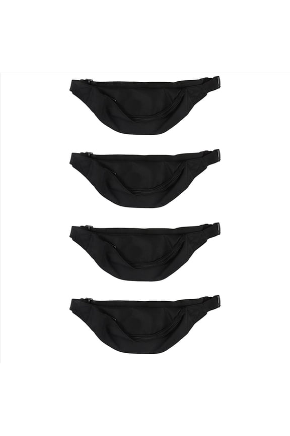 4X Bag Fanny Pack Hip Waist Festival Money Pouch Belt Wallet Sport Holiday Kids Black,4 x Bag,Black