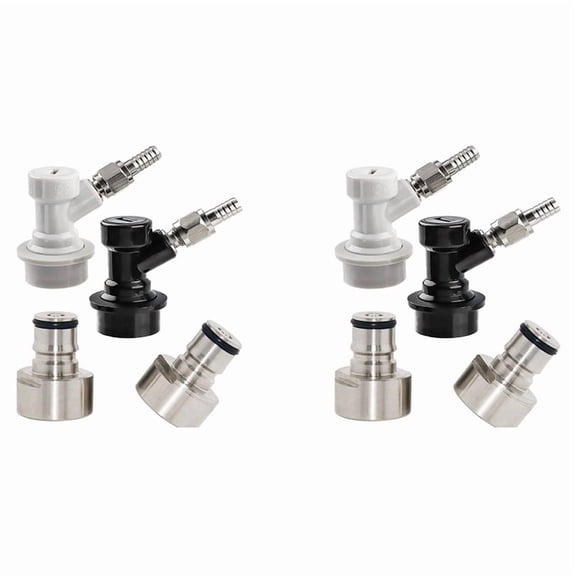4X Ball Lock Keg Coupler Adapter Ball Lock Quick Disconnect Conversion Kit Keg Coupler 5/8 Thread Stainless Steel Gas