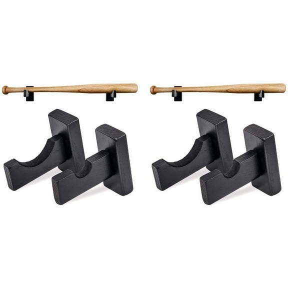 4X Baseball Bat Display Wall Mount,Bat Holders for Solid with Felt Liner and Hidden Screws Mount