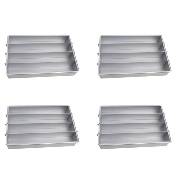 4X Battenberg Battenberg Cake Pan, Commercial Weight Anodised Aluminium, Silver A