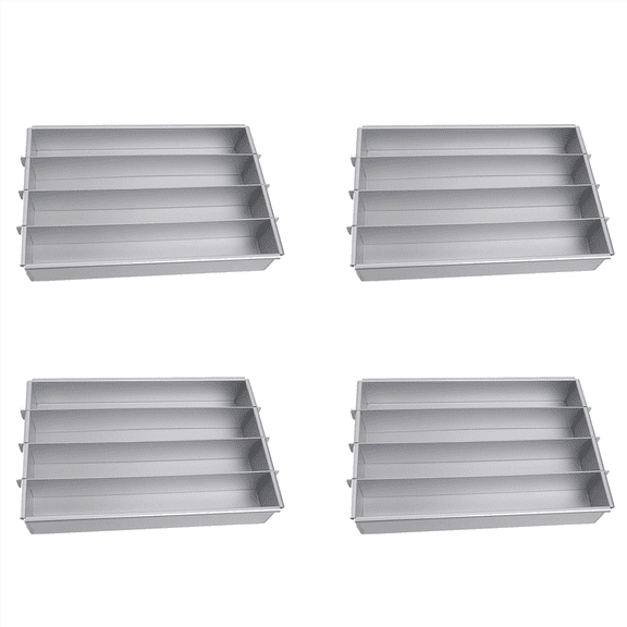 4X Battenberg Cake Pan, Commercial Weight Anodised Aluminium, Silver A