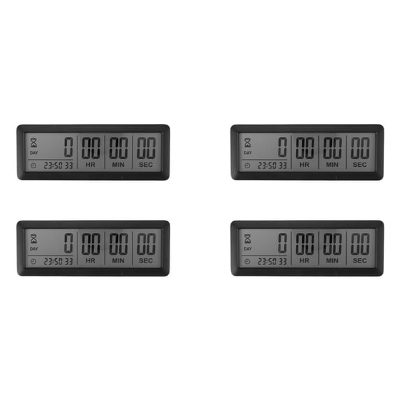 4X Big Digital Countdown Days Timer Clock - 999 Days Count Down Clock Timer for Graduation Lab Kitchen (Black)