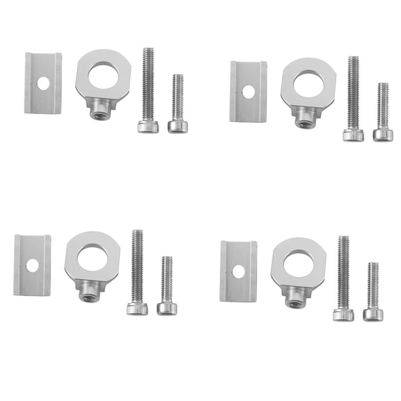 4X Bike Chain Tensioner Adjuster Aluminum Alloy Bicycle Fastener Bolt Single Speed Bicycle Bolt Screw Silver