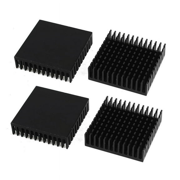 4X Black Aluminum Radiator Heat Sink Heat Sink 40 X 40 mm X 11 mm