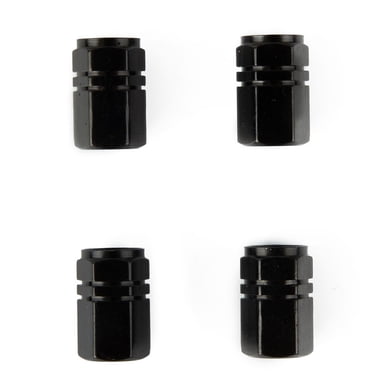 4 Pack Black Aluminum Tire Valve Stem Caps - Universal Air Dust Covers For Car, Truck, Bike