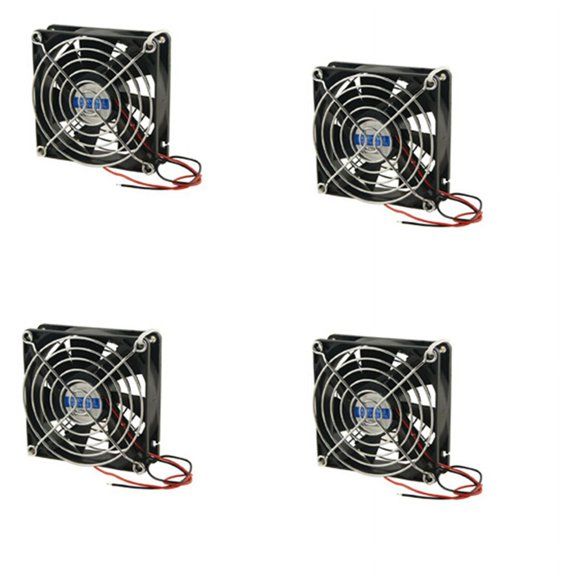 4X Black Plastic Housing DC 24V CPU Cooling Fan W Metal Finger Guards