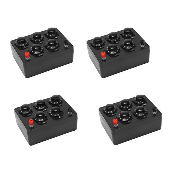 4X Black Resistance Box Iron Variable Decade Resistor Resistance Box 0-9999.9 Ohm 165X125X60mm ForPhysical Teaching