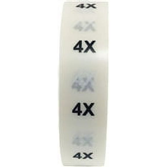 4X Black & White Clear Clothing Size Strip Stickers | 0.75" x 6" Inches | 200 Pack