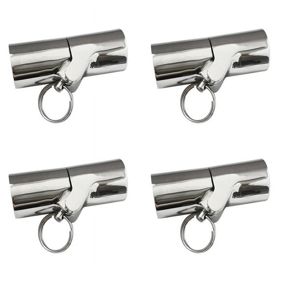 4X Boat Handrail Fitting -Boat Pipe Connector,Folding Swivel Coupling Tube Joint Connector for 7/8Inch (22MM),4X Swivel coupling connector,Silver