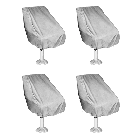 4X Boat Seat Cover, Outdoor Waterproof Pontoon Captain Boat Bench Chair Seat Cover, Chair Protective Covers