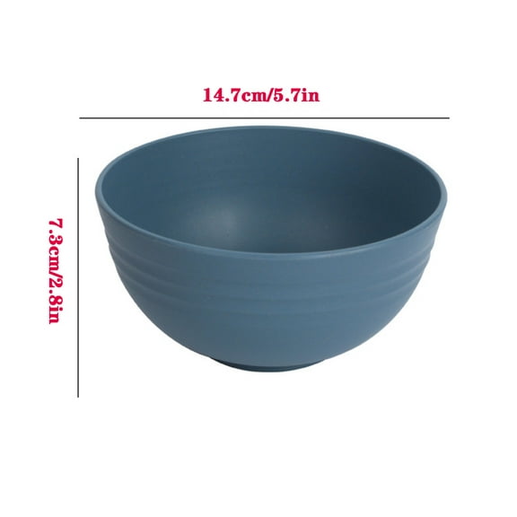 4X Bowl Clearance! 4 Rice Bowl Household Instant Noodle Bowl Soup Noodle Bowl Student Dormitory Plastic Striped Bowl