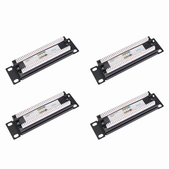 4X CAT6 8 Ports Patch Panel Rack Network 10 Inch 1U Rack Mount with RJ45 Socket for Household Distribution Frame