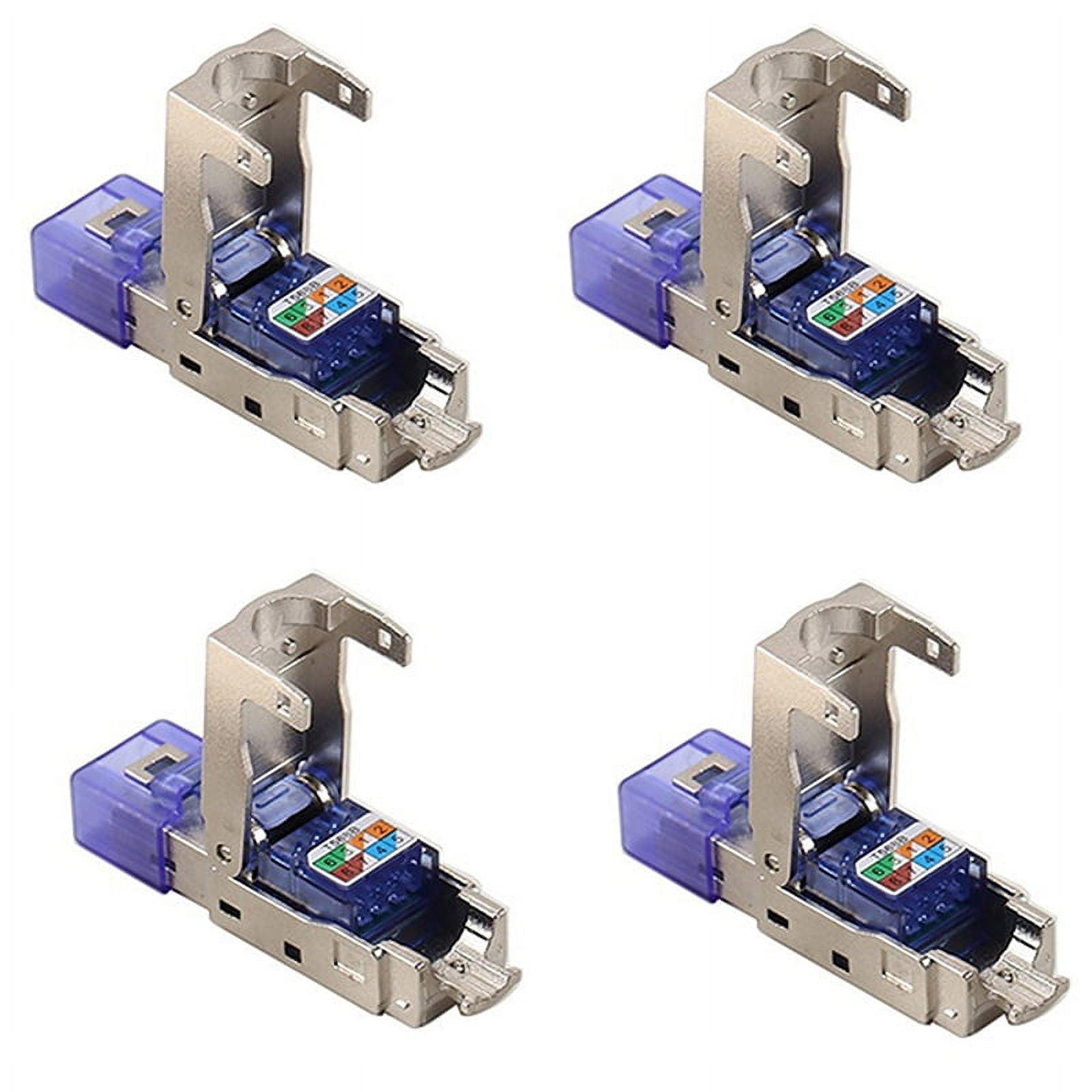 4X CAT8 RJ45 Connector Plug Without Crimping Tool CAT8 40Gbps 50U Zinc ...