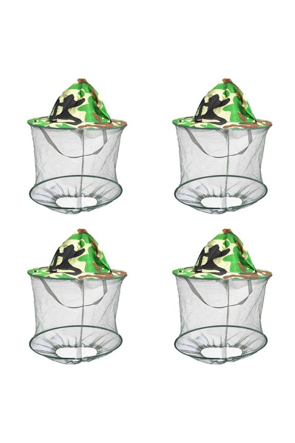 4X Camouflage Patten Beekeeper Hat Beekeeping Face Mask