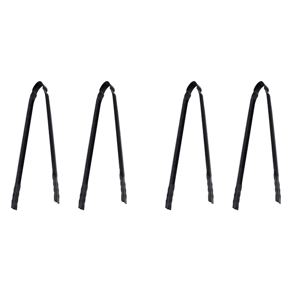 4X Campfire Tongs BBQ-Charcoal Tongs for Stove Firewood Tongs for Fire Place Grilling Kitchen Camping Fire Pits,4 x BBQ charcoal Tongs,Black