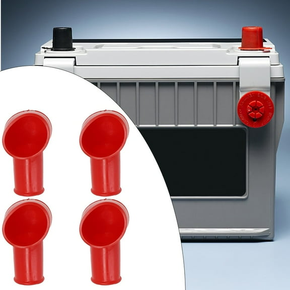 4X Car Battery Insulation Covers Red Black Terminal Protection Rubber Covers 4 Red YIWEI