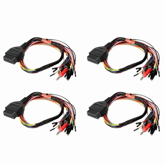4X Car MPPS V18 Version V18.12.3.8 Breakout Tricore Cable ECU Programming Multi-Connector OBD 16PIN Bench Pinout Cable,4 x OBD Cable,Black