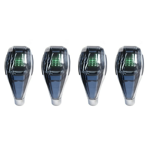 4X Car Universal LED Crystal Handles Manual Transmission Gear Shift Knob Lever Stick for,4 x Gear Shift Knob 4 x Car Charger 4 x USB Cable,Black & Silver
