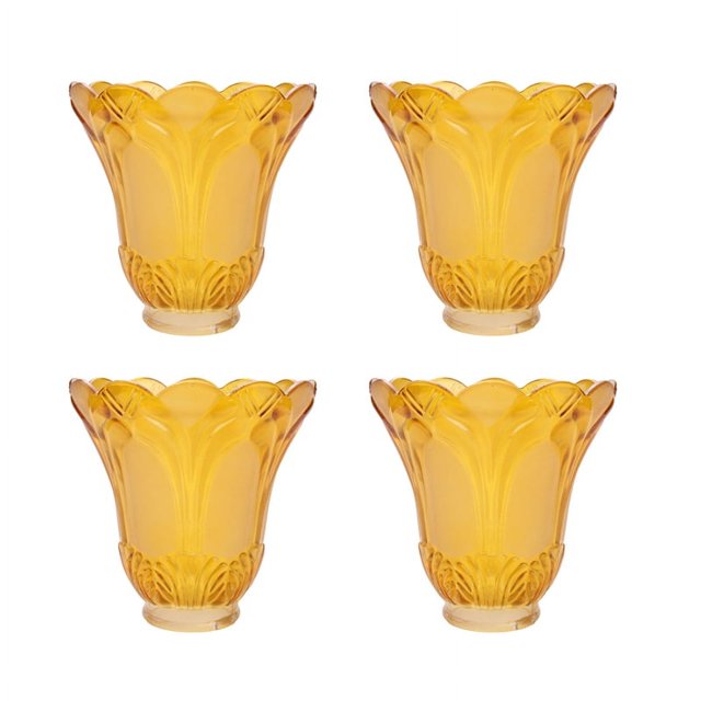 4X Ceiling Fan Chandelier Frosted and Clear Glass Light Lamp Shade