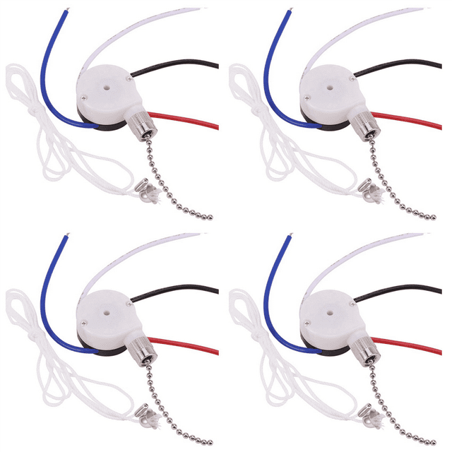 4X Ceiling Fan Switch Kit 3 Speed 4 Wire, Zipper Speed Control Switch