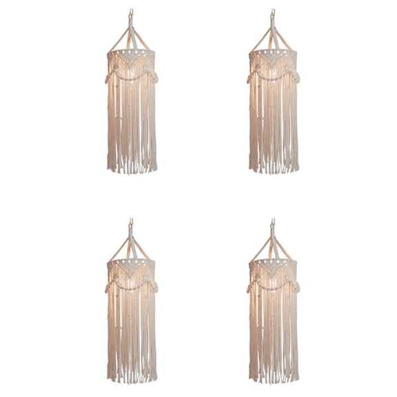 4X Chandelier Boho Decor Hand-Woven Charm Macrame Wall Hanging Bunk Lamp Shade Mandala