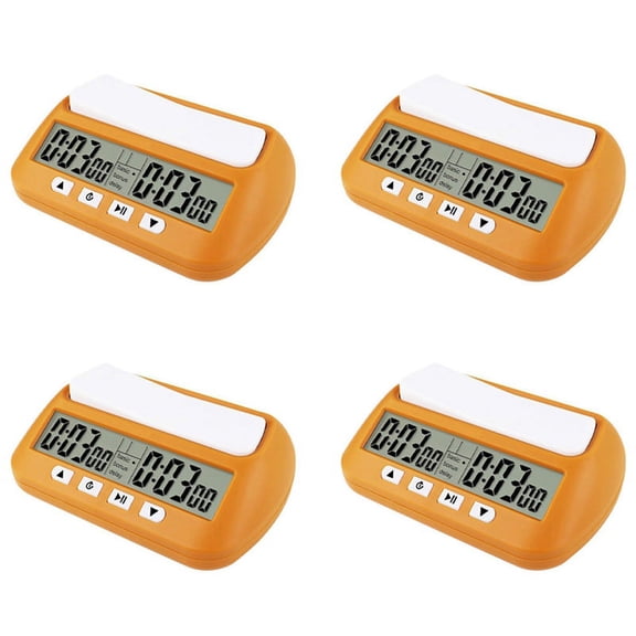 4X Chess Clock, Digital Timer & Game Timer, Multipurpose Portable Professional Clock Yellow